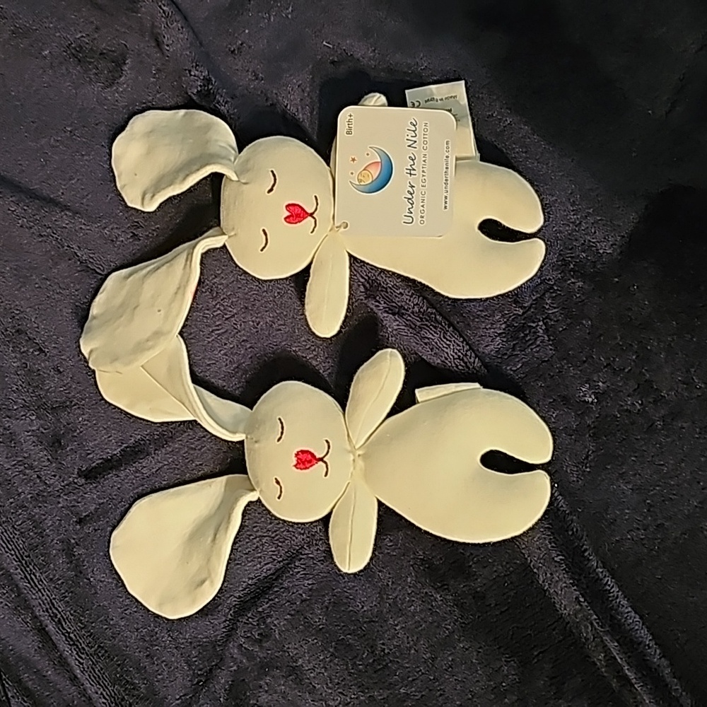 Under the Nile 2 ORGANIC BABY BUNNY perfect for embroidery NWT, Newborn gifts